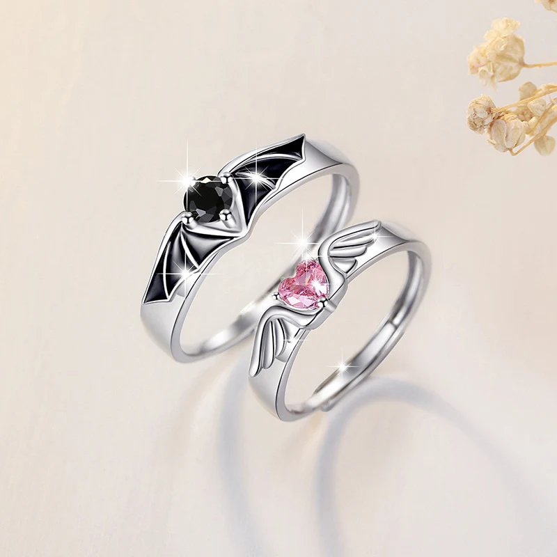 Anel de casal em prata 925, para homens e mulheres, moderno e combinável com tudo, perfeito para qualquer estilo e ocasião — foto 14