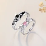 Anel de casal em prata 925, para homens e mulheres, moderno e combinável com tudo, perfeito para qualquer estilo e ocasião — foto 14