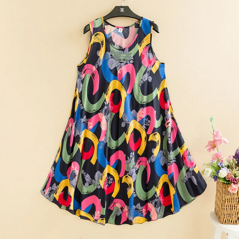 Katoenen mouwloze jurk dames etnisch retro kleding Comfortabele zomerjurk voor vrouwen. Perfect voor een boho-look. Veelzijdig en stijlvol. — foto 3