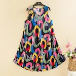 Katoenen mouwloze jurk dames etnisch retro kleding Comfortabele zomerjurk voor vrouwen. Perfect voor een boho-look. Veelzijdig en stijlvol. — foto 3