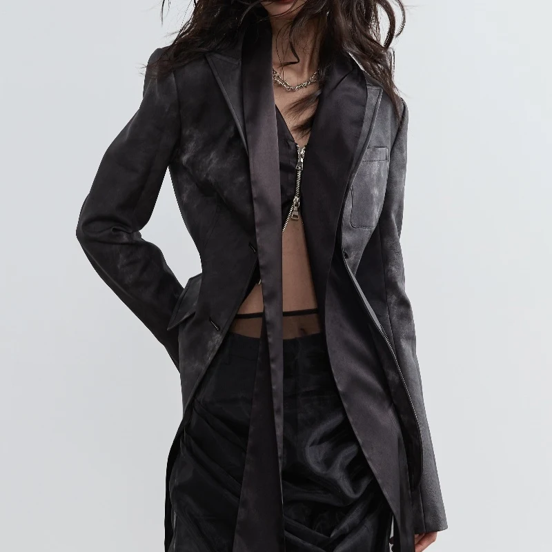 Title 4, Dark Punk Smoked Ink Dyed PU Leather Fake Two P...