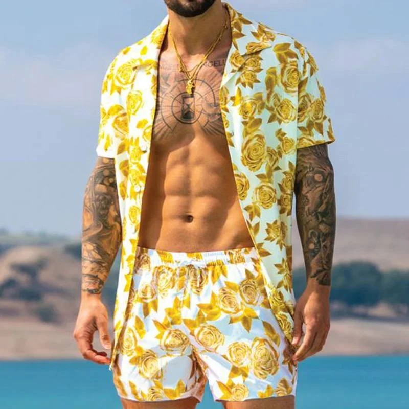 New Men's Hawaii Beach Print Suit — photo 4