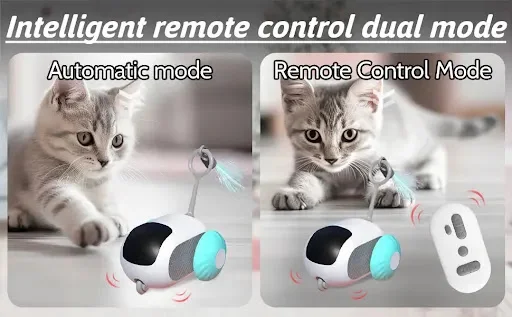 Title 6, Juguete Inteligente para Gatos con 2 Modos, Aut...