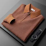 Men's Fashion Leisure Warm Knitted Waffle Half Zipper and Lapel Sweater, providing comfort and style for casual everyday — photo 19