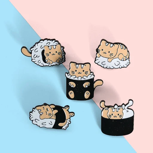 Title 8, Broche de liga de gato de desenho animado criat...