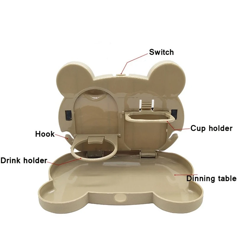 Child Car Seat Table, Car Seat Tray with Storage for Toys, Food, and Water. Portable Kids Table for Car, Baby Food Desk, — photo 6