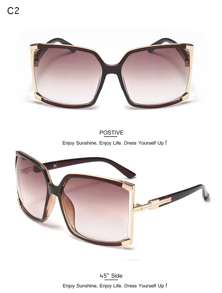 Title 18, Fashion Womens Large Frame Square Sunglasses