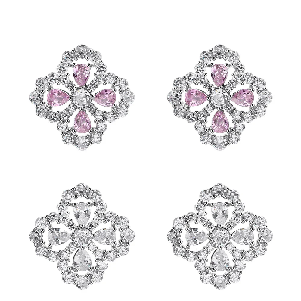 Orecchini in zirconio Snow Full Diamond, gioielli per le orecchie. Brillantezza e design unici, per un'eleganza senza tempo con diamanti. — foto 1