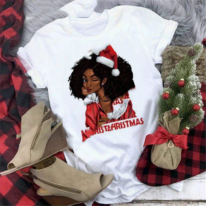 Title 5, Christmas Print Girlfriends Red T-Shirt