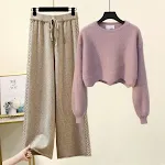 Pink Sweater Suit