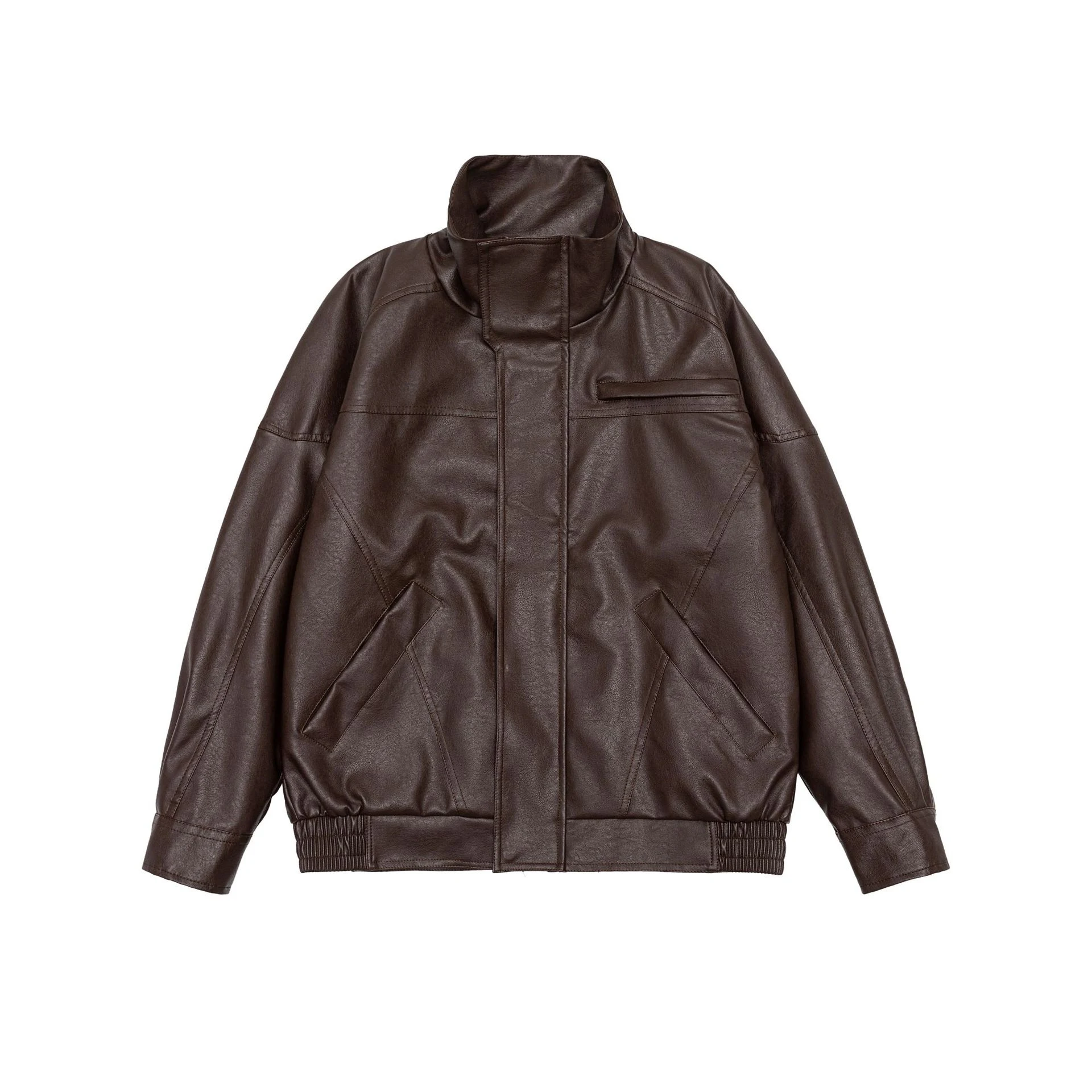 Title 5, Mens All-match Loose Stand Collar Coat. Versat...