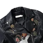 Embroidered leather jacket, a timeless classic for men and women, handcrafted for enduring style, perfect for any occasi — photo 2