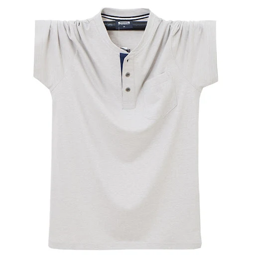 Title 6, Mens Thin Short Sleeve T-shirt Collar Buckle R...
