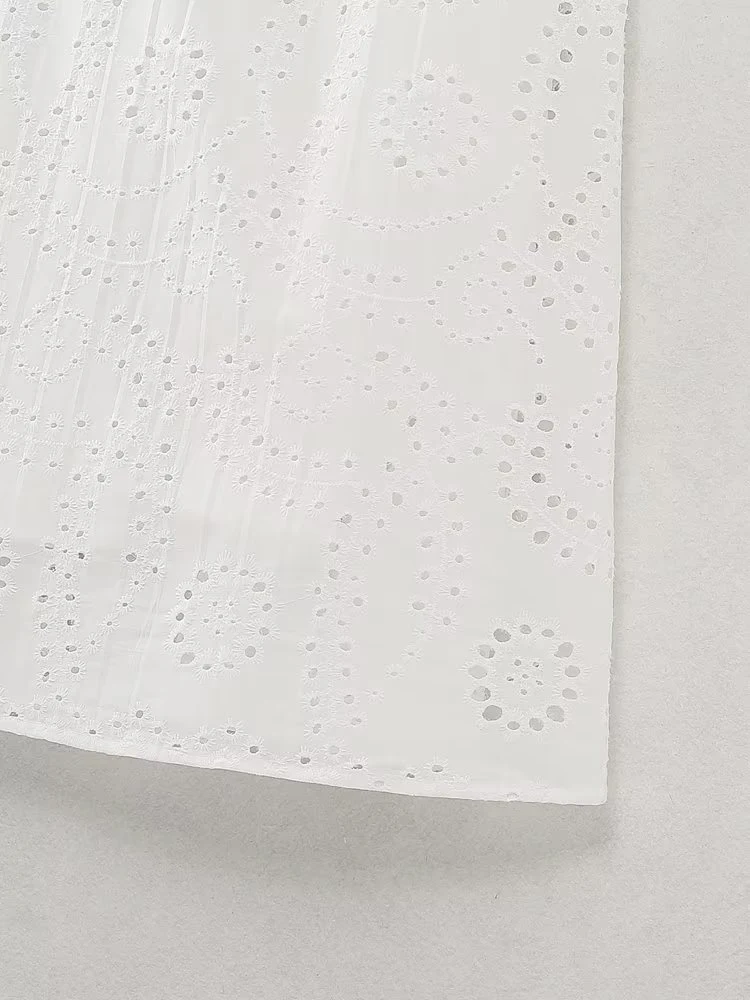 Jupe Blanche Femme Broderie Creuse Dignifiée Élégance et Féminité pour Toutes Occasions Confortable et Légère Style Chic et Raffiné Idéale pour l'été — photo 12