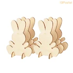 Enfeite de coelho 3D estereoscópico de madeira com gravação a laser, ideal para decoração e presentes personalizados e exclusivos. — foto 3