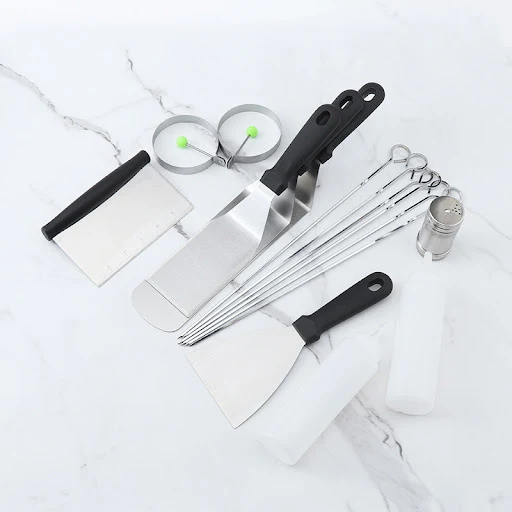 Title 5, Stainless Steel BBQ Tool Set. Portable shovel a...