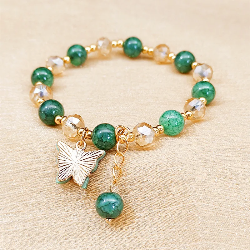Pulseira feminina de cristal rachado imitação de jade, acessório de moda elegante e perfeito para uso diário, realçando seu estilo. — foto 6