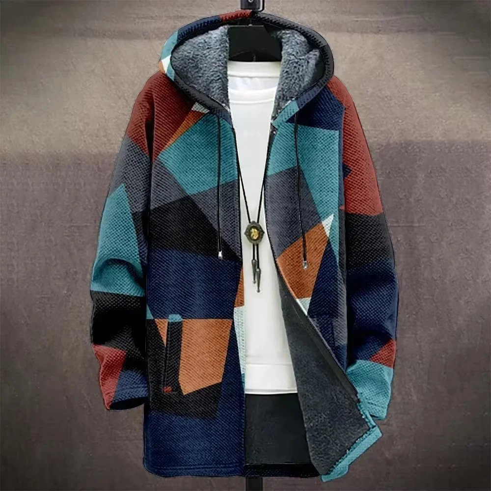 Title 10, Mens Mid-length Trench Coat with Digital Print...