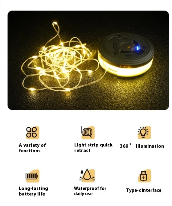 Outdoor Camping Lighting Chain USB Charging Night Light Portable String Lights Perfect for Camping Creates a Warm and Sa — photo 19
