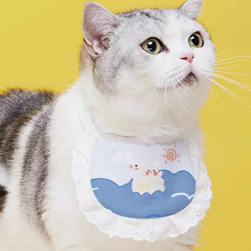 Title 6, Pet Cat Supplies Saliva Towel Collar Bib Cute. ...