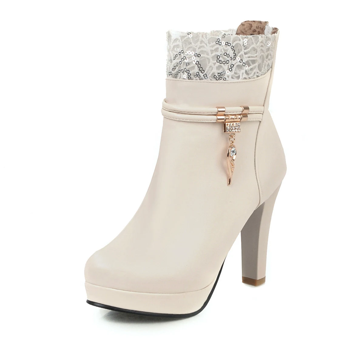 Fashion leather solid color thick heel women's boots, providing stylish comfort and a versatile design for everyday eleg — photo 2