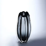 Handmade Modern Minimalist Gray Glass Vase Petal Caliber Hotel, adds a touch of elegance and sophistication to any space — photo 1