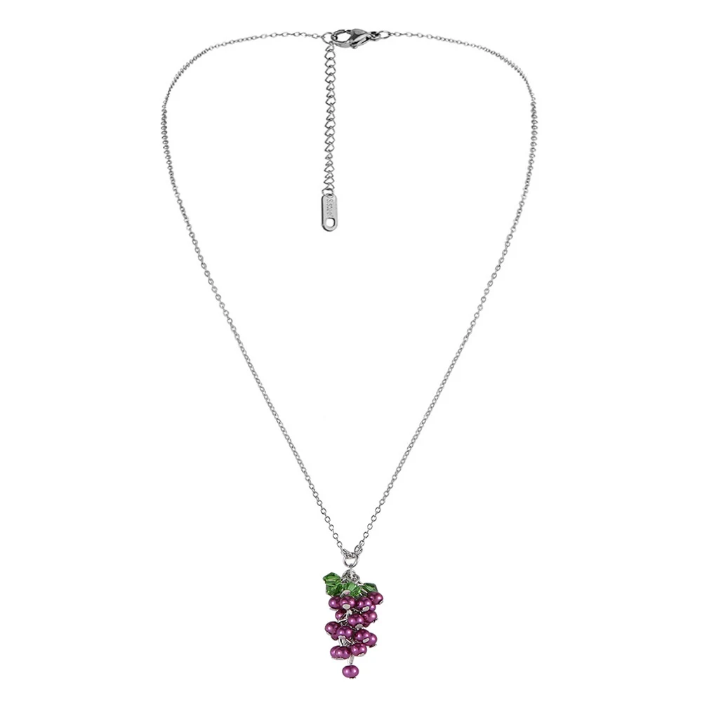 Colar de clavícula criativo estilo pastoral com uvas Mori, contas roxas, ideal para um visual delicado e romântico, perfeito. — foto 3