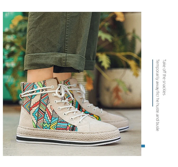 Zapatillas casuales altas de lona para skate, comodidad y estilo en cada paso, ideales para uso diario y tabla. — foto 5