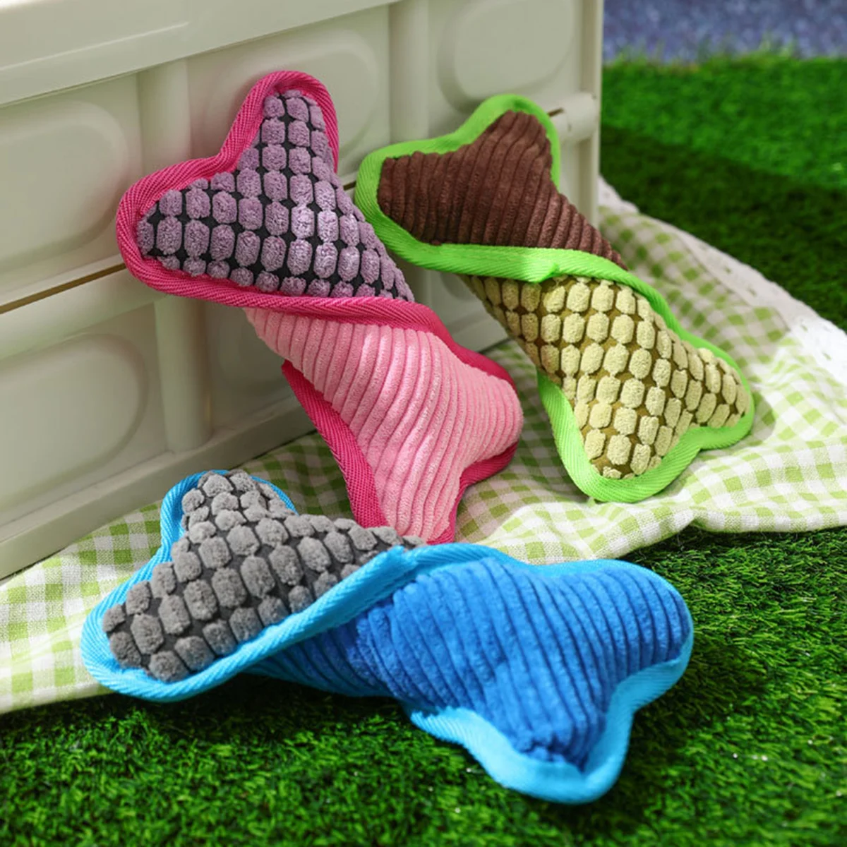 Teddy Toy With Dog Sound, Bone Model, Bite Resistant Pet Supplies, Corn Fleece Lining, to Relieve Boredom and Keep Pets — photo 1