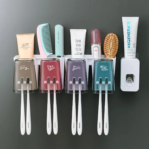 Title 5, Hole Free Toothbrush Rack, Mouthwash Cup, Tooth...