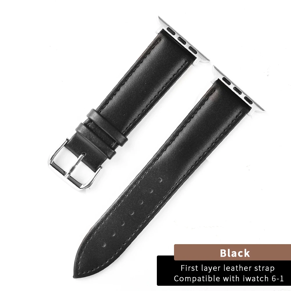 Title 5, First layer cowhide leather strap two-color wat...