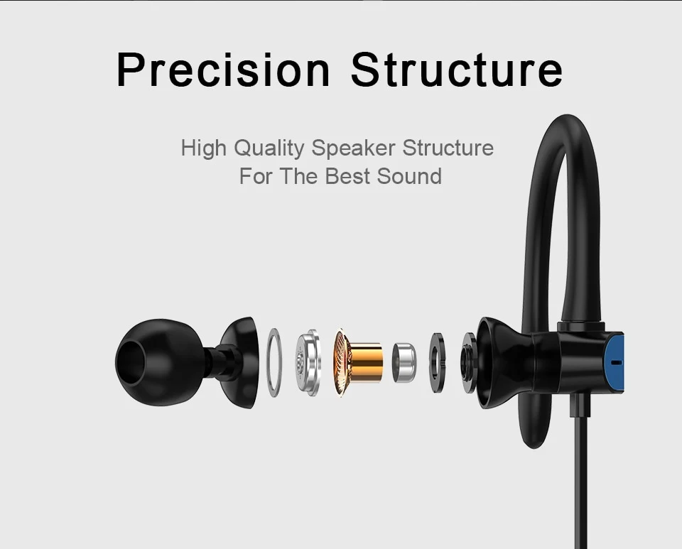PTM TS27 Sport Running Anti-Drop Headset Ear Hook Stereo Earbuds with Mic Headphone for Phone. Perfect for active lifest — photo 4
