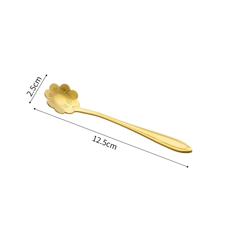 Stainless Steel Korean Spoon with Long Handle and Cherry Blossom Design for Stirring and Serving Beverages and Dishes — photo 6
