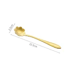 Stainless Steel Korean Spoon with Long Handle and Cherry Blossom Design for Stirring and Serving Beverages and Dishes — photo 6