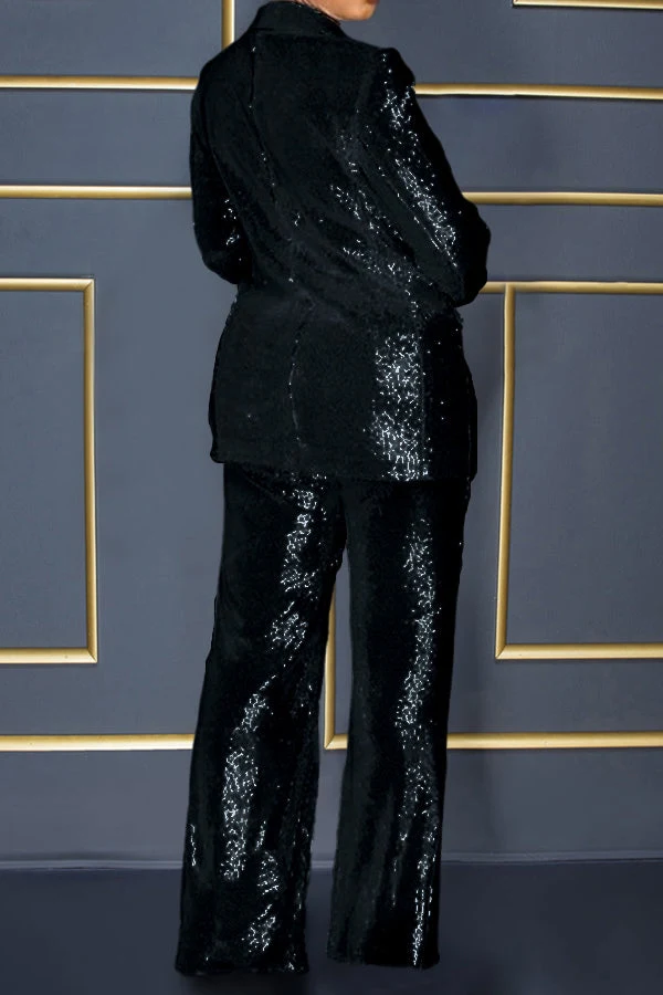 Title 3, Slim-fit Sequined Suit Top And Trousers Womens...