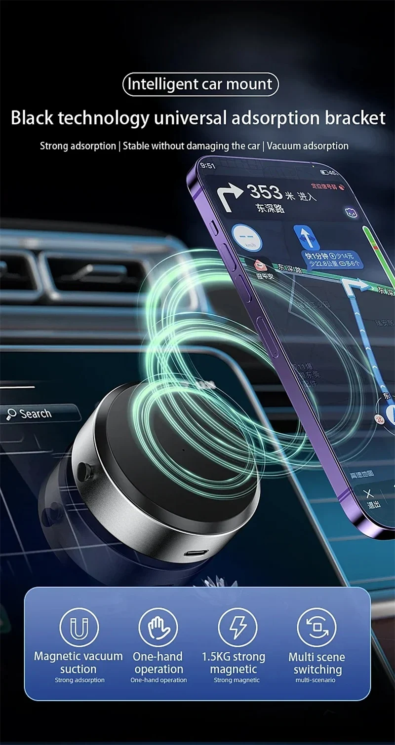 Title 1, Supporto intelligente per cellulare da auto, bi...