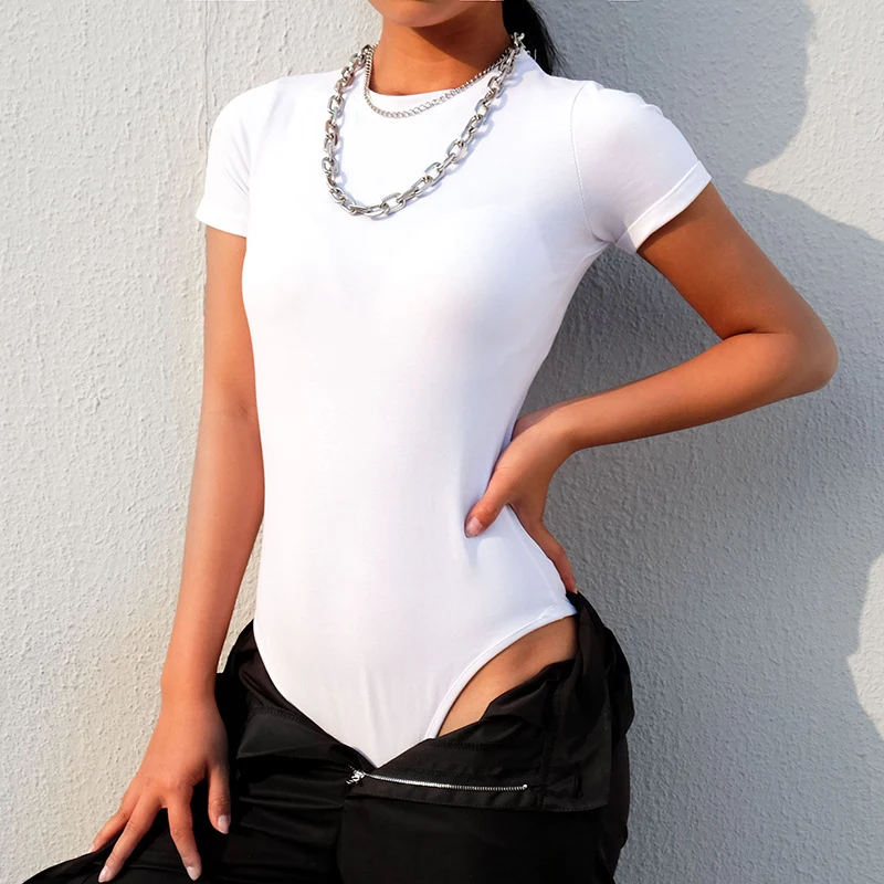 Title 5, One-piece Solid Color All-match T-shirt
