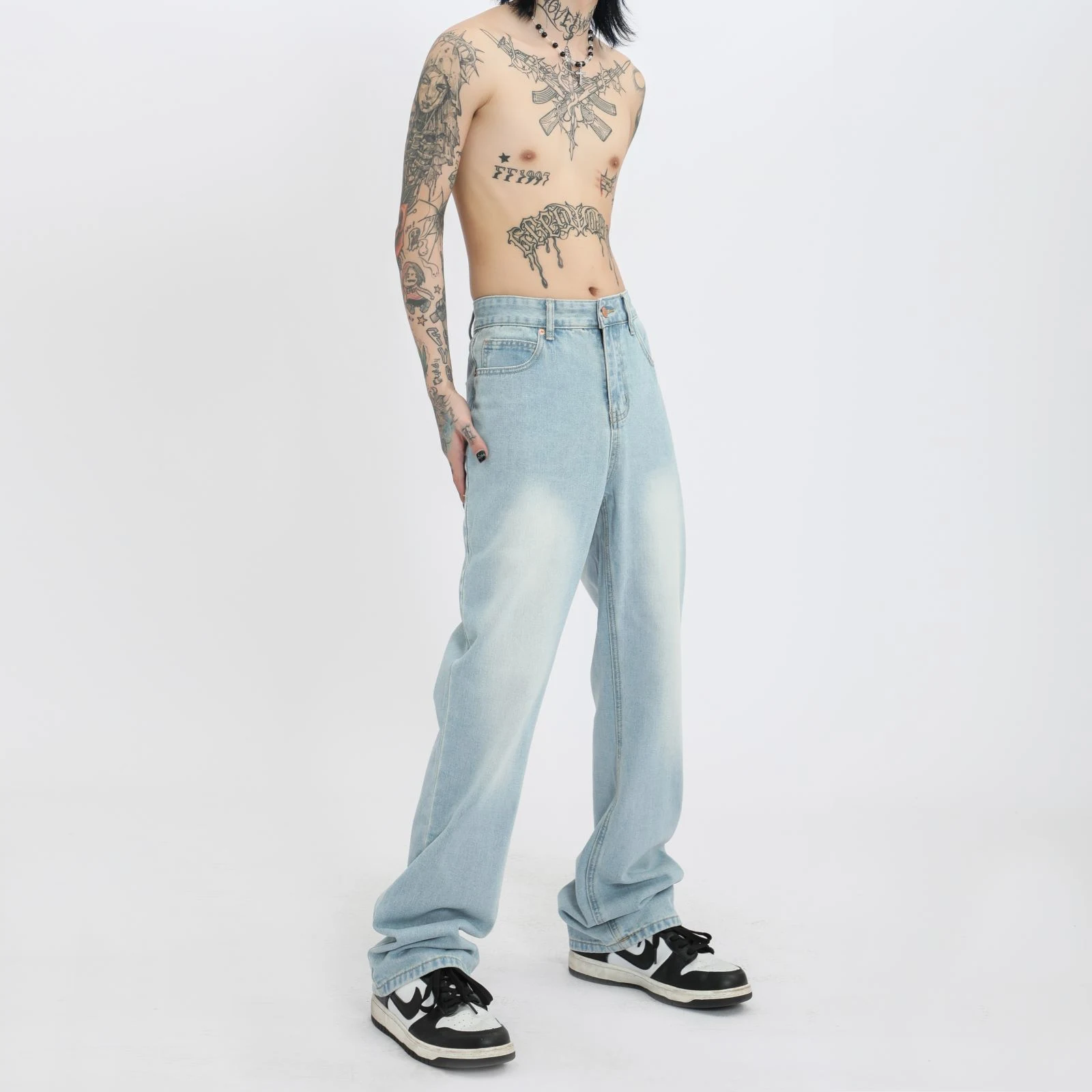 Ice Blue Jeans High Street Distressed Bootcut Broek voor Dames – Trendy en comfortabel voor een casual, stijlvolle look. — foto 6