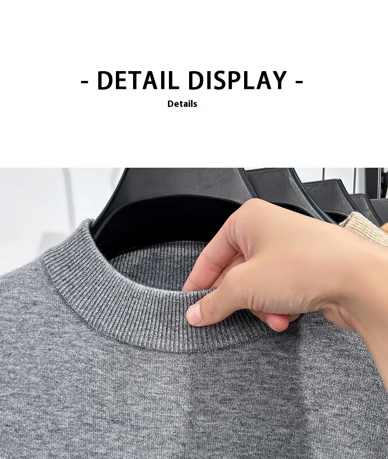 Title 21, Mens Solid Color Knitwear Long Sleeve Half Tur...