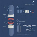 Multi-function Capsule Shape Plastic Travel Bottle, Portable Toothbrush & Wash Cups, perfect for Outdoor Picnics & Drink — photo 6
