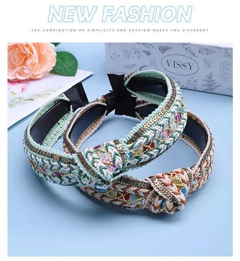 Title 10, Stoffen geknoopte haaraccessoires, Bohemian gew...