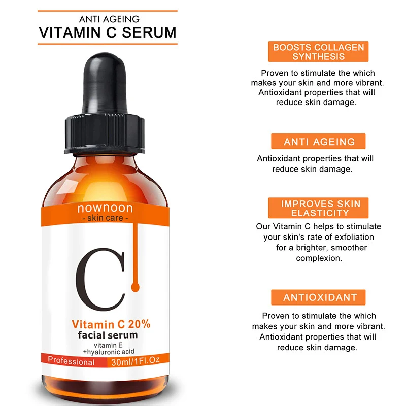 Serum za lice sa Vitaminom C 30ml za blistavu kožu. Smanjuje bore i fleke, pruža antioksidativnu zaštitu i čini ten svetlijim. — foto 3