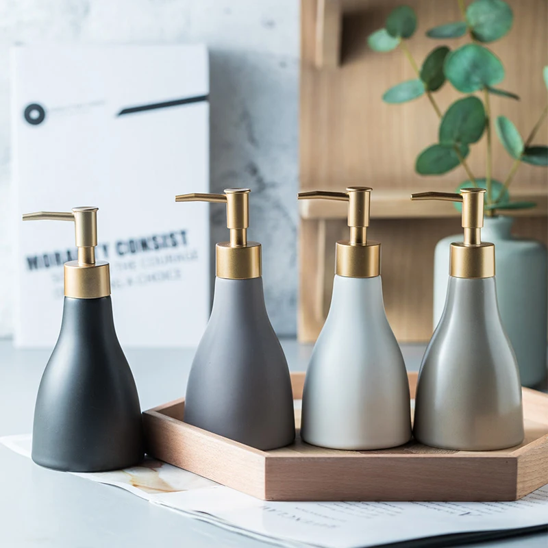 Simple Ceramic Hand Sanitizer, Shower Gel, Shampoo & Moisture Bottle. Elevate your bathroom organization with this styli — photo 6