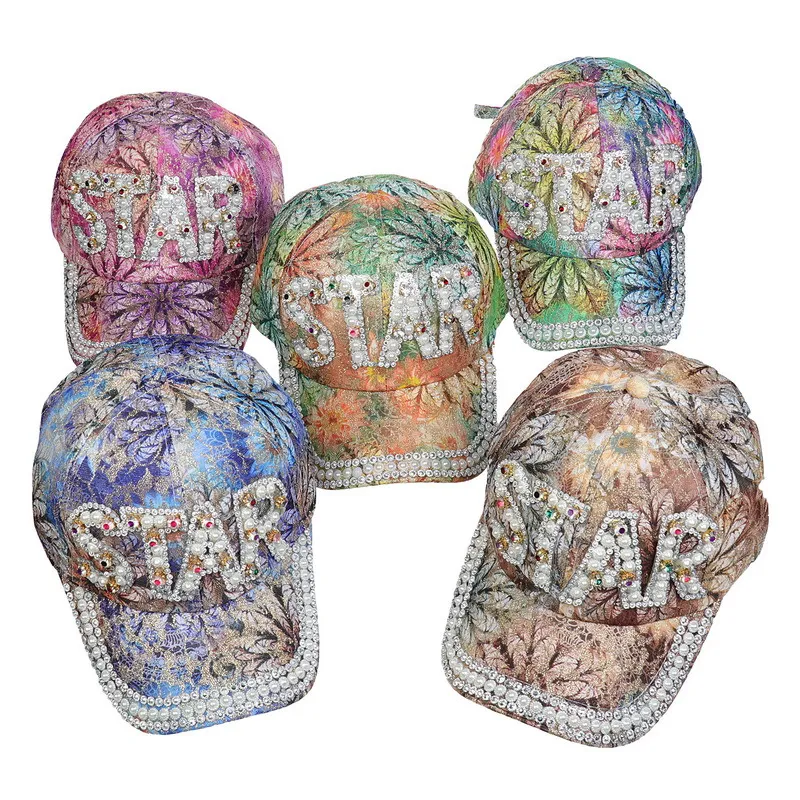 Title 16, Sequined Diamond Baseball Cap with Letter Desig...