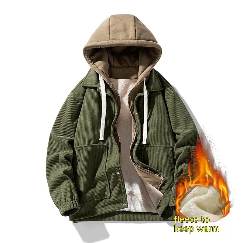 Men's Velvet Padded Thickened Coat Autumn Winter New Baseball Uniform Hoodie Warm Comfortable Stylish for Everyday Wear — photo 6