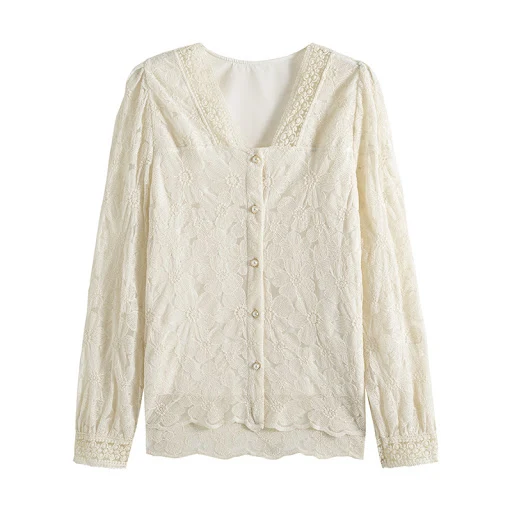 Title 6, Camicia a maniche lunghe con scollo a V e manic...