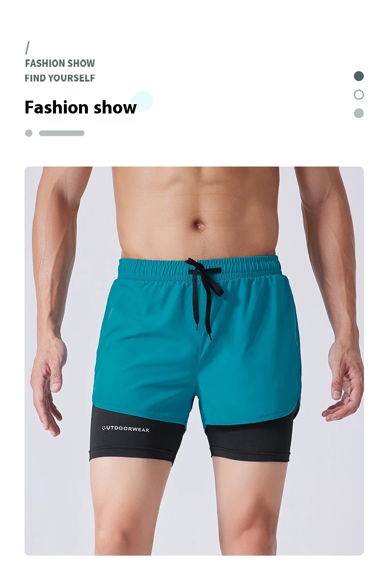 Title 5, Quick-drying three-point fitness sports shorts....