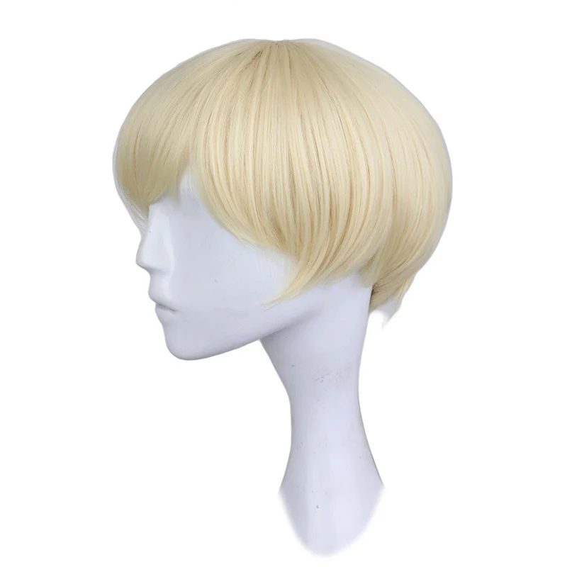 Unisex Handsome Fashion Short Hair Golden — Cabelo curto dourado e estiloso para homens e mulheres. Moda e beleza em um só produto, perfeito para um visual moderno. — foto 7