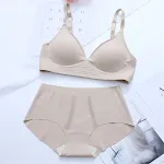 Conjunto de sujetador coreano sin aros para mujer, ropa interior sin costuras, realce y relleno para senos pequeños. — foto 14
