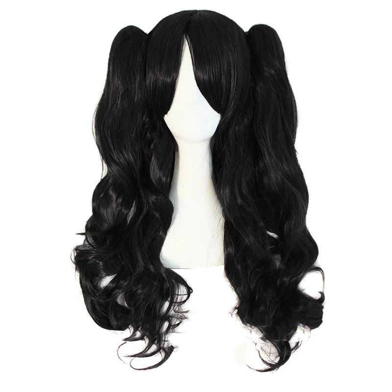 Title 4, Peruca de ondas grandes com rabo de cavalo dupl...